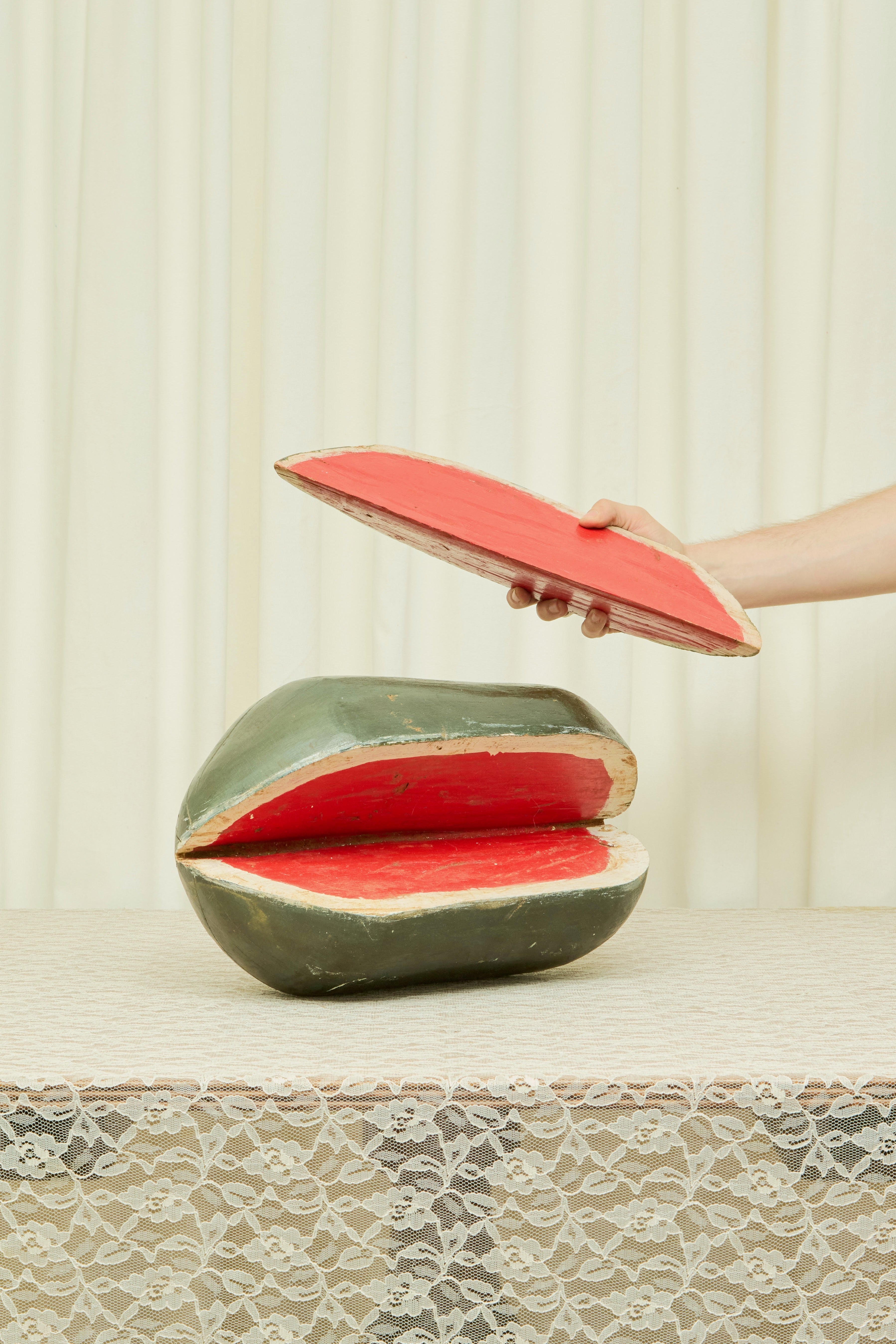 Vintage Folk Art Wooden Watermelon