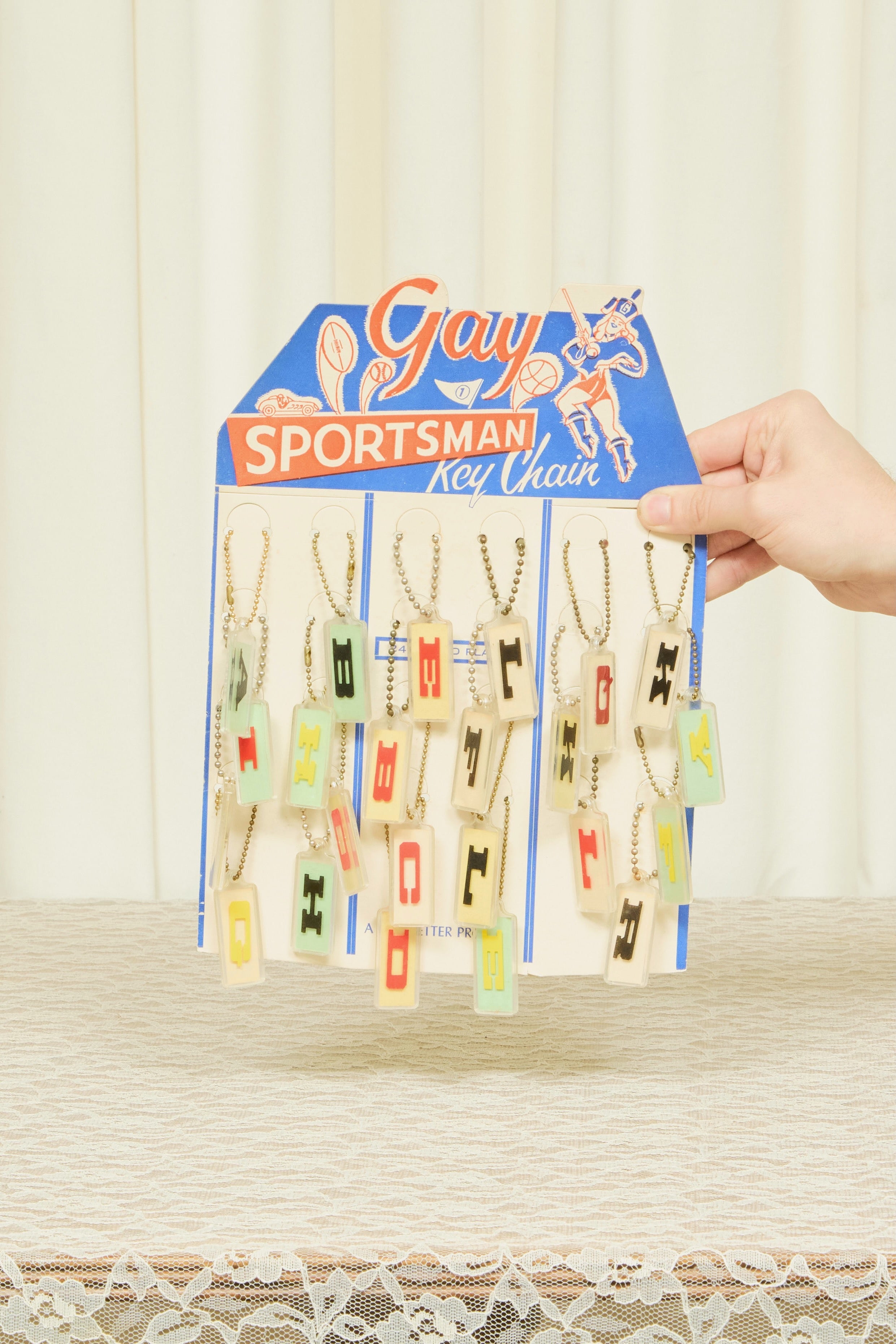 Vintage "Gay Sportsman" Letter Key Chains