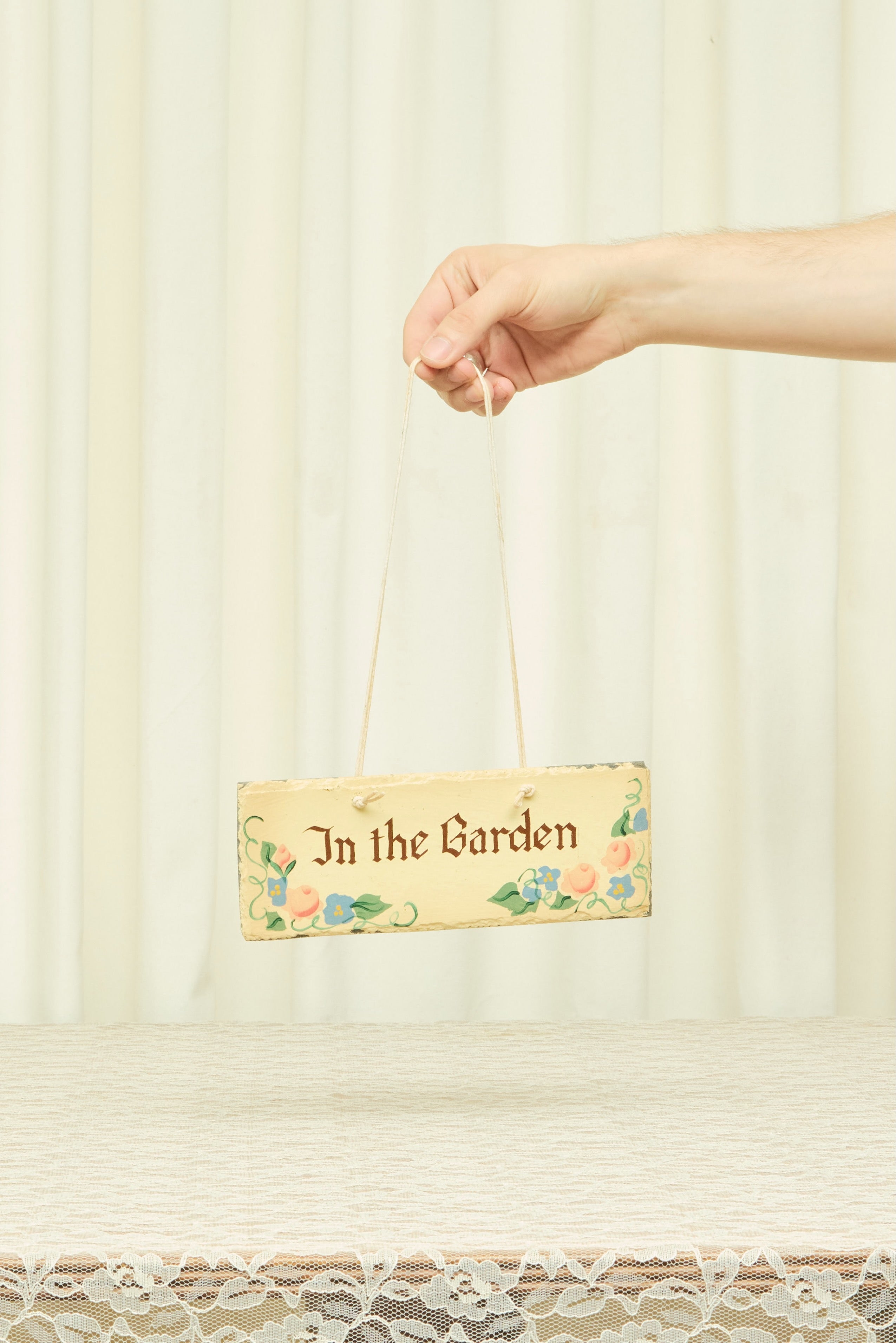 Vintage "In the Garden" Painted Sign