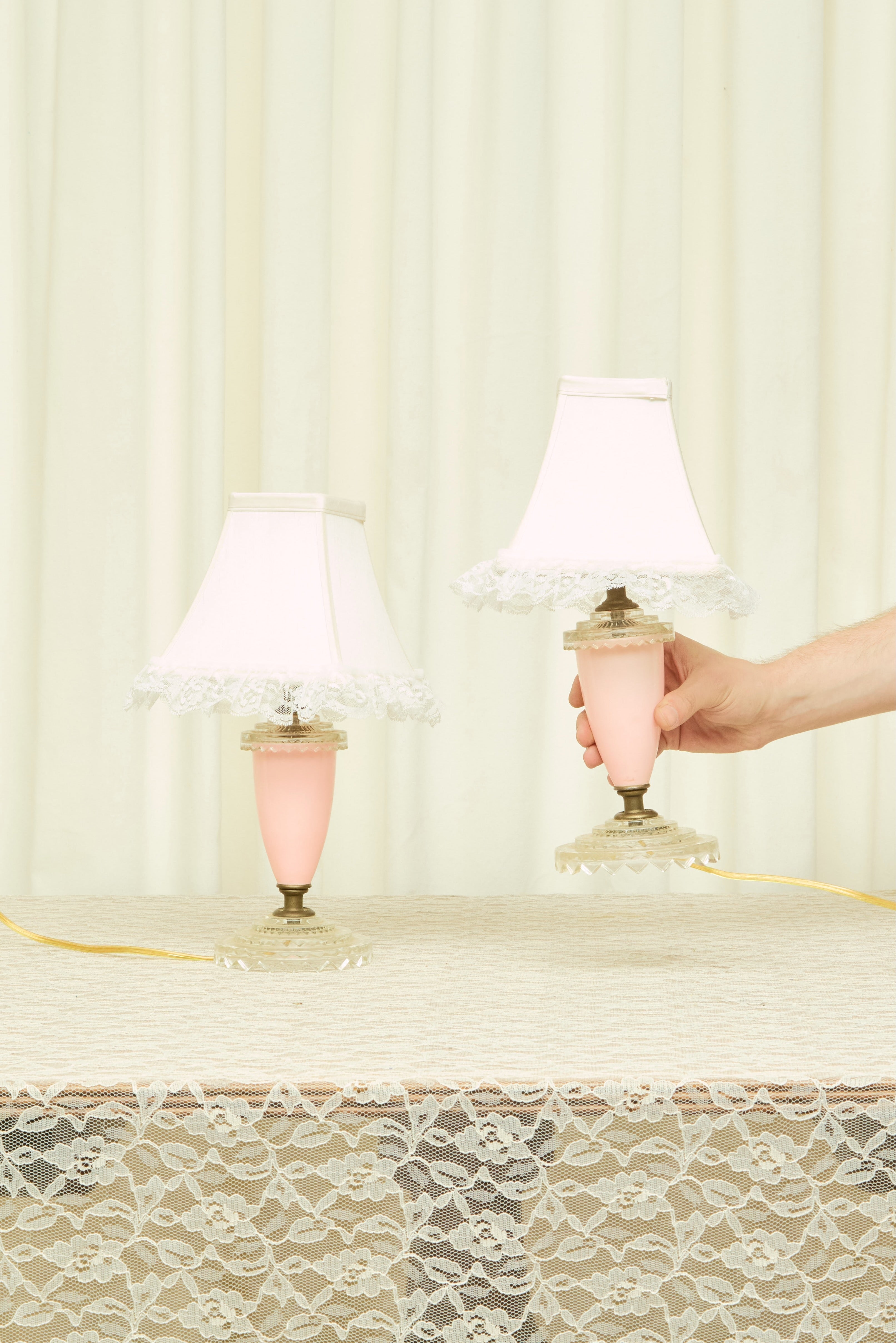 Vintage Lace Trimmed Lamp