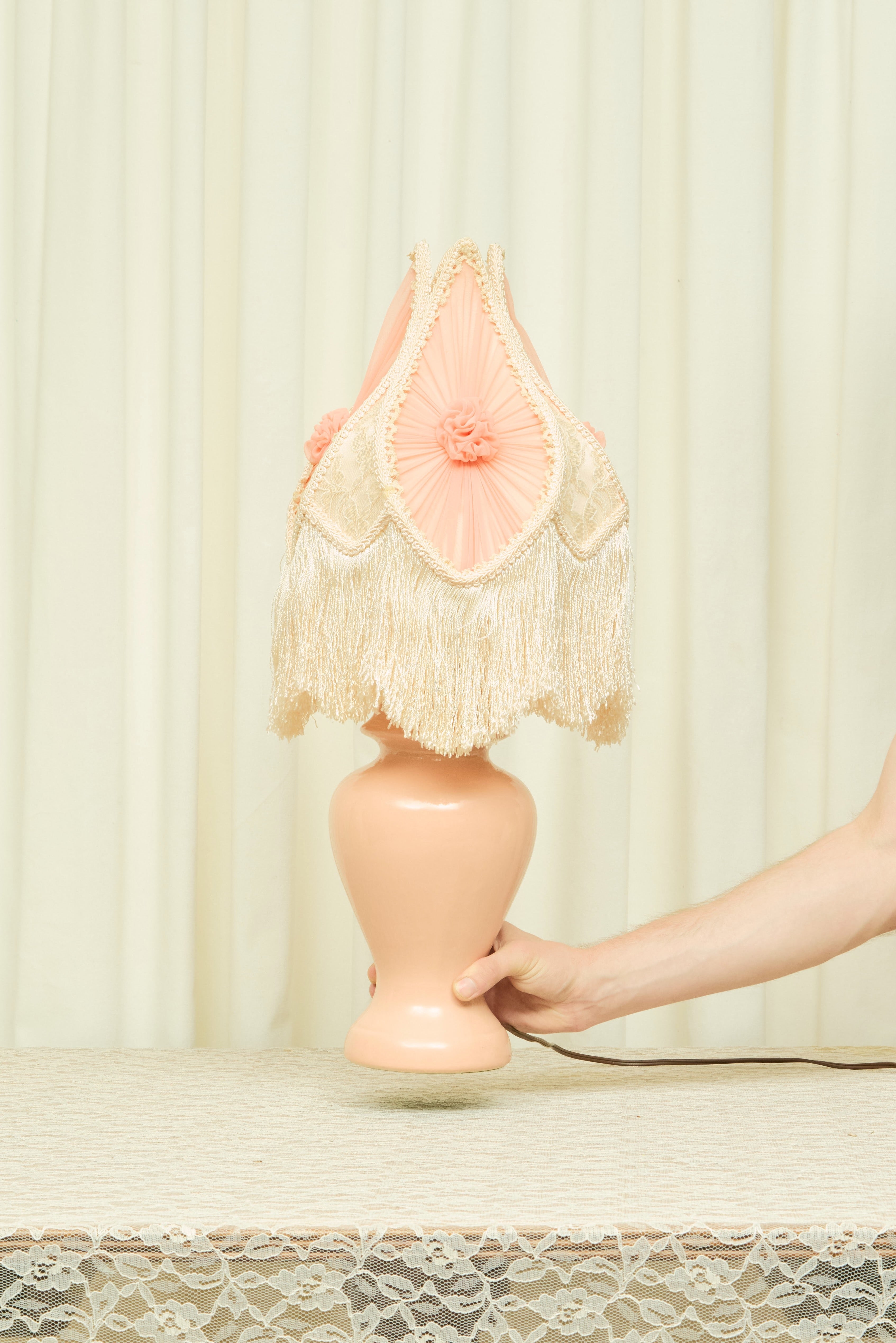 Vintage Lamp w/ Dramatic Fringe Shade