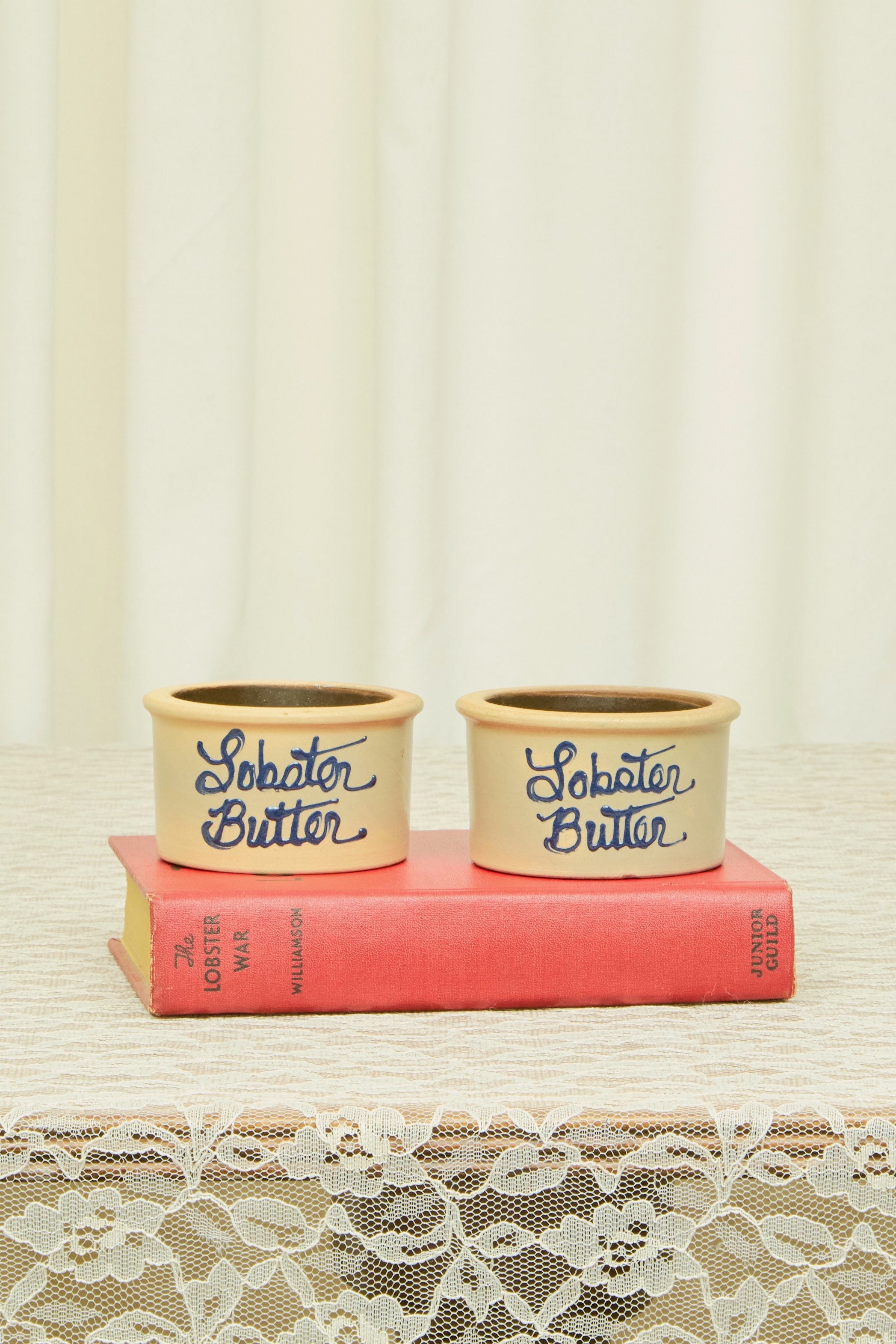Vintage Lobster Butter Dishes Set/2