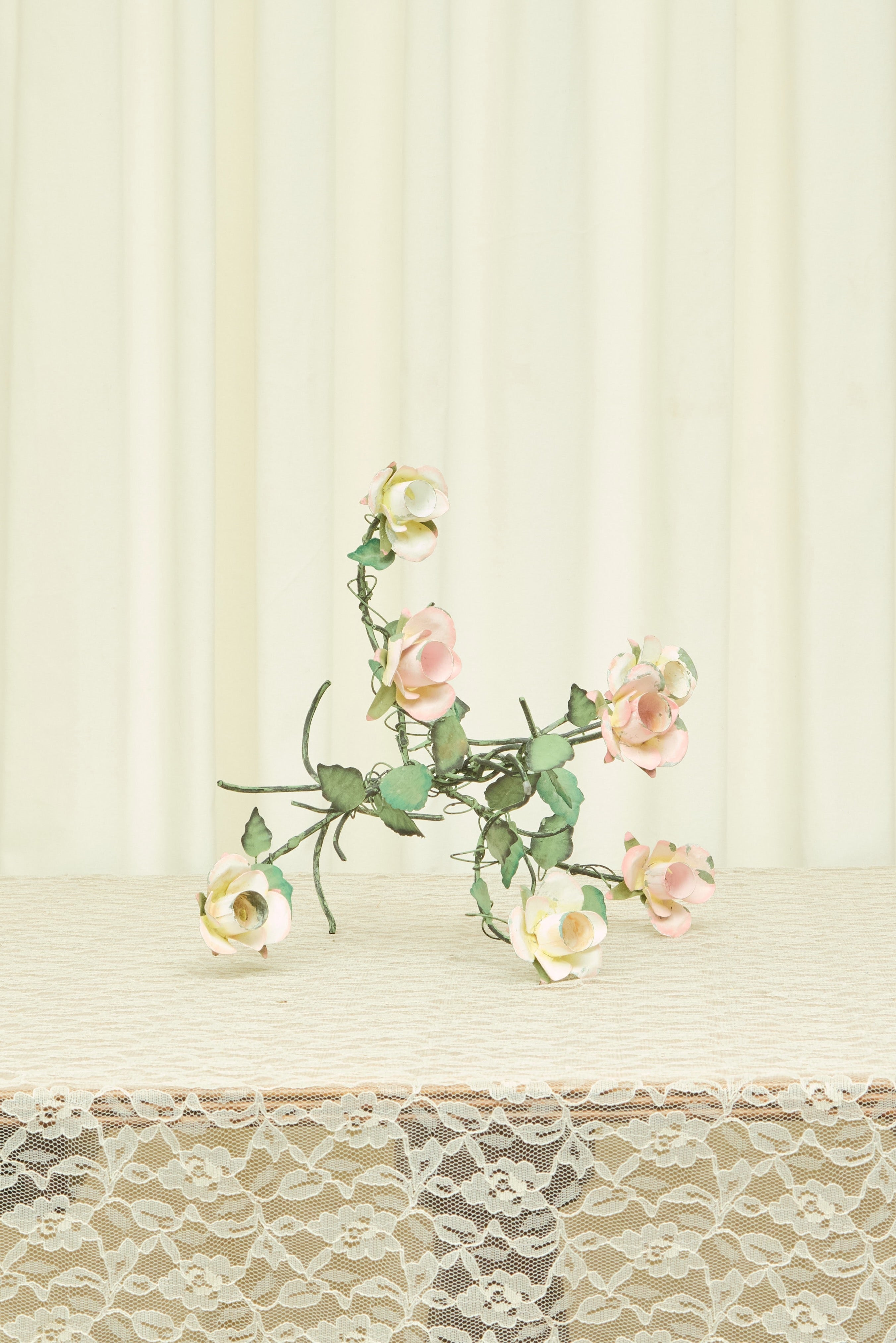 Vintage Metal Flower Candelabra