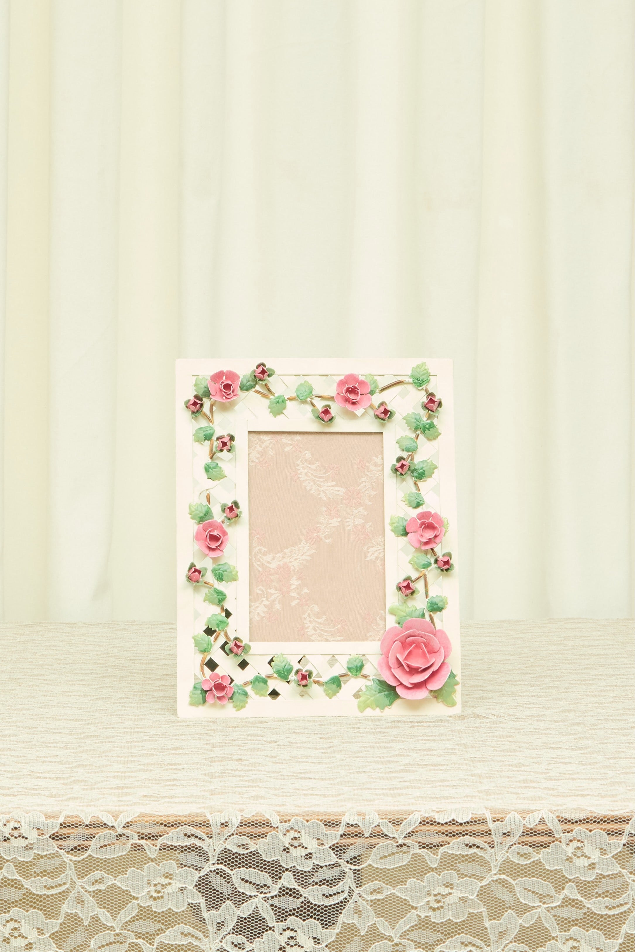 Vintage Metal Flower Picture Frame
