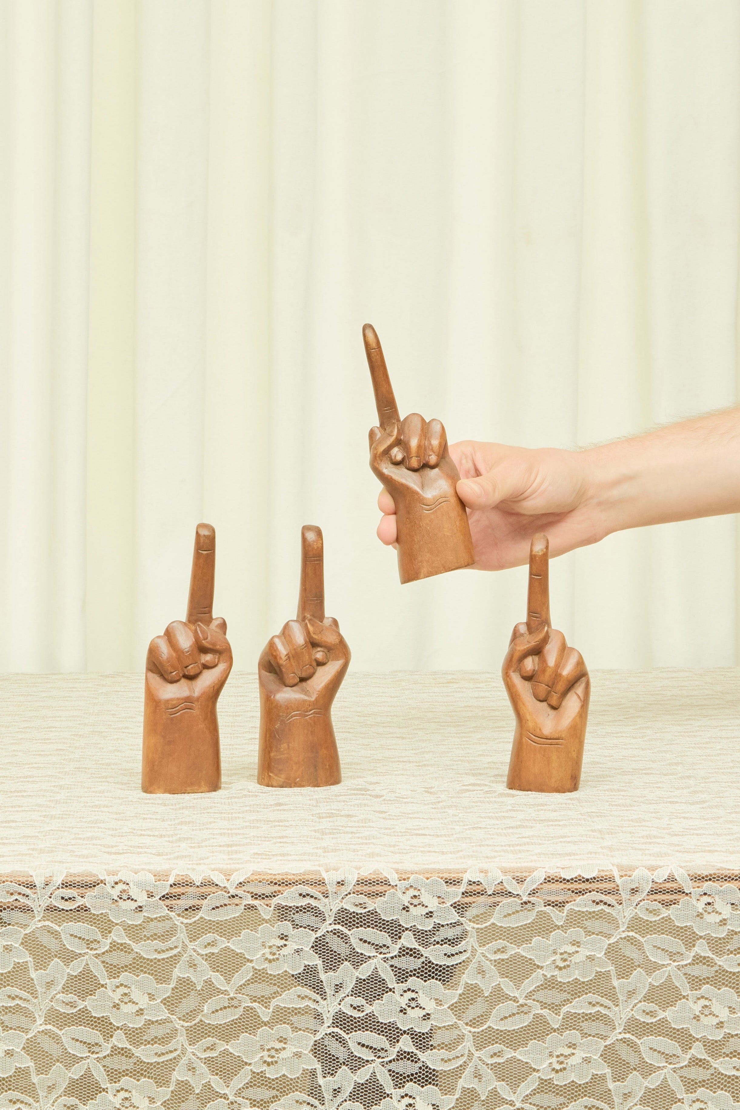 Vintage Middle Finger Sculptures Set/4