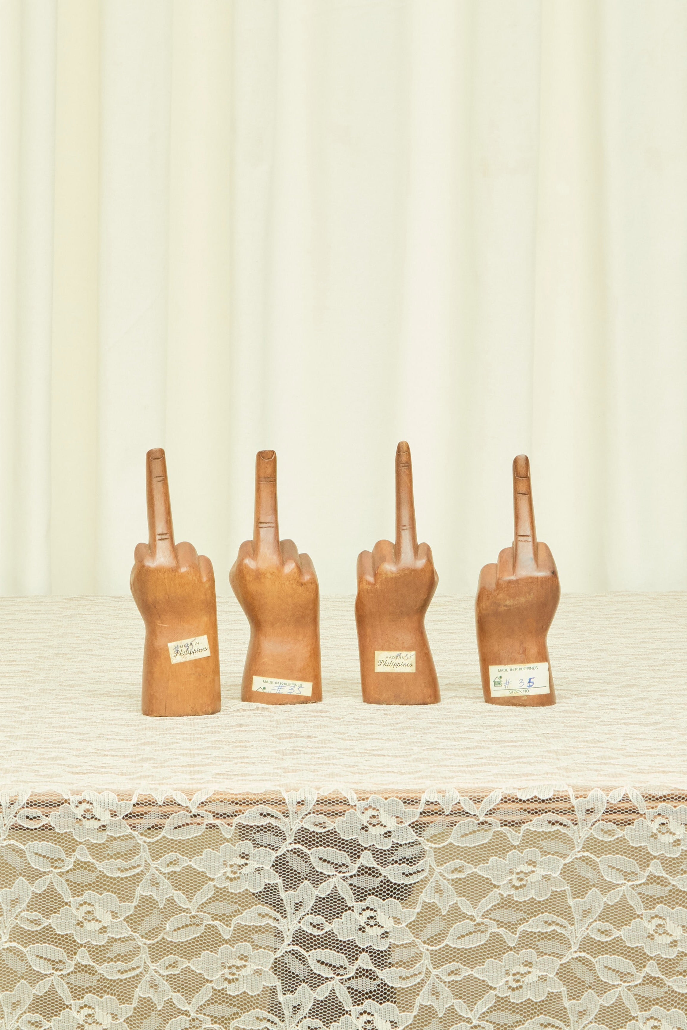 Vintage Middle Finger Sculptures Set/4