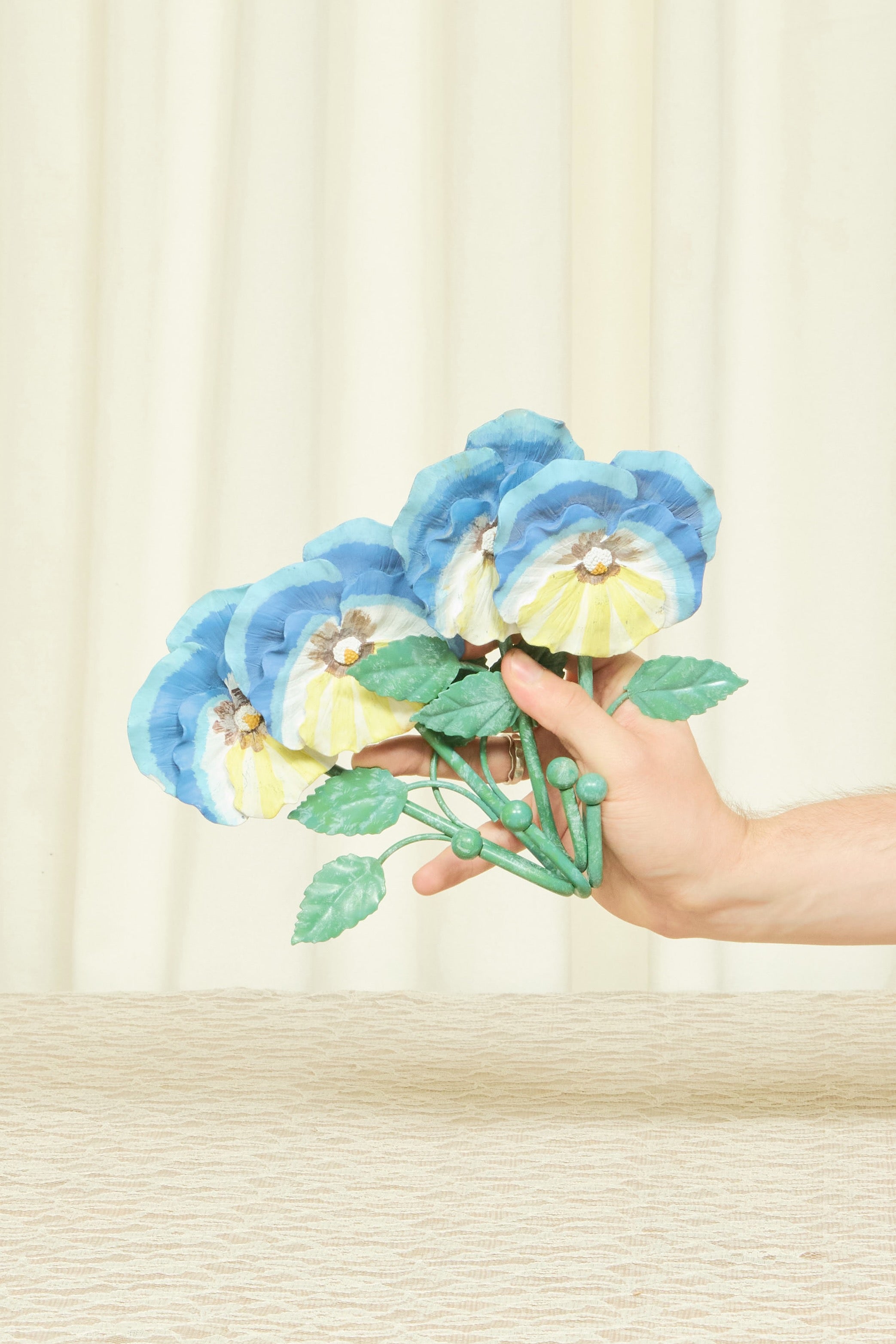Vintage Painted Pansy Hooks