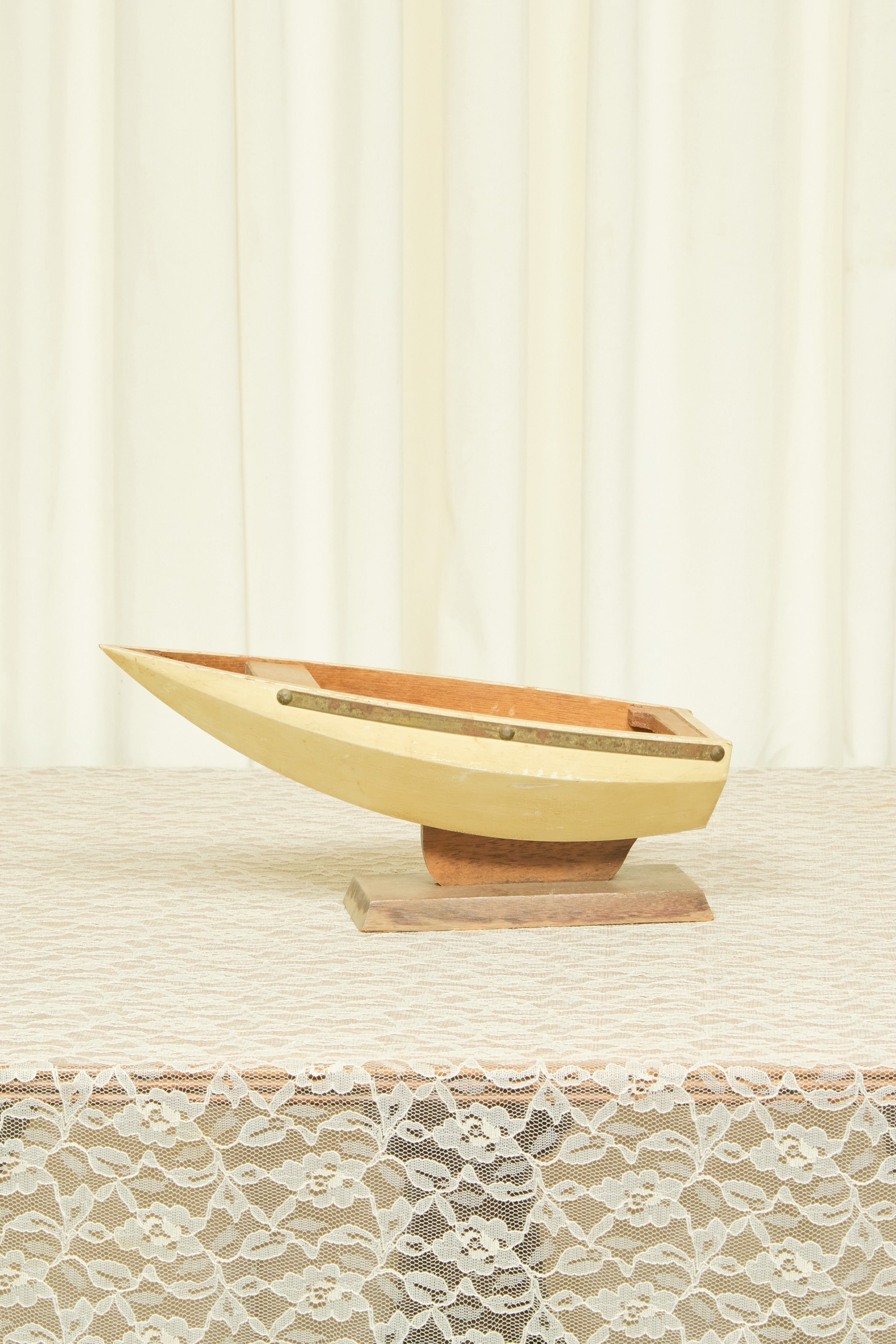 Vintage Wooden Boat Bowl